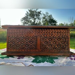 SOLD MCM Handcrafted Wooden Jewelry Trinket Box